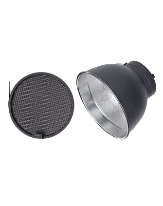 Рефлектор 18см RF-18HC (серебро) с сотовой решёткой, крепление BOWENS фото Fotogrifon