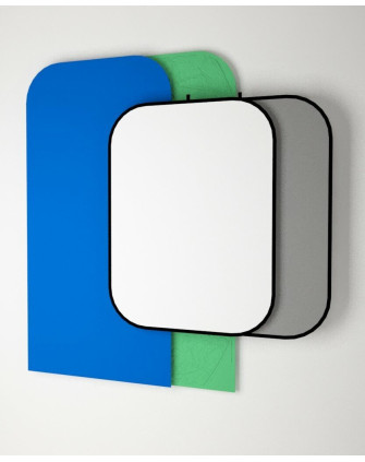 КОМПЛЕКТ 4-х фонов KIT-1B4 (фон на пружине: белый-серый (150х200см) и чехол (150х300см): синий-зелёный)