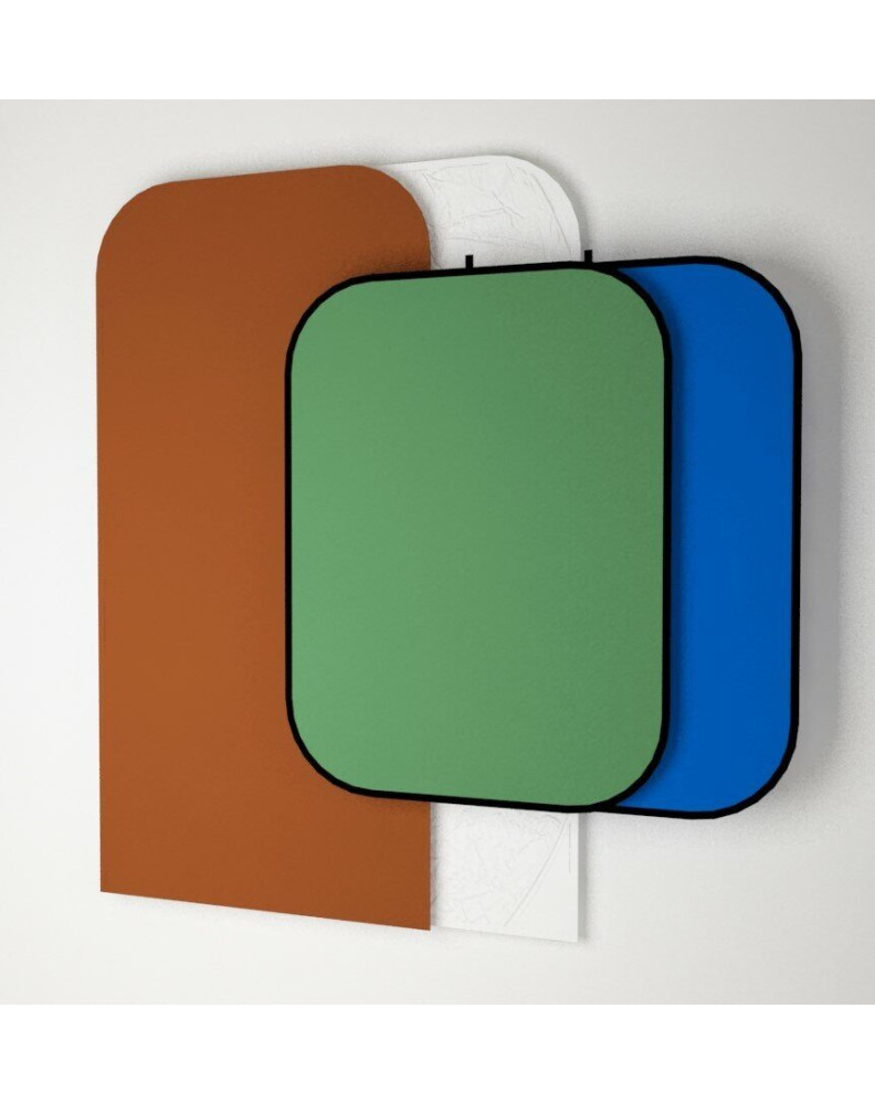 КОМПЛЕКТ 4-х фонов KIT-4B4 (фон на пружине: синийСК-зелёный (150х200см) и чехол (150х300см): белый-тёмнокоричневый) фото Fotogrifon