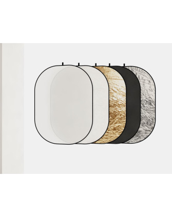 Отражатель R5-1218, 5 в 1 (120x180см) просветный, чёрный, белый, золотой, серебряный