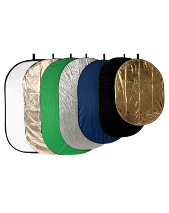 Отражатель R7-1218, 7 в 1 (120x180см) просветный, чёрный, белый, золотой, серебряный, синий-СК, зелёный-СК