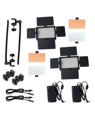 Стол для фотосъёмки DVK-296V-K1 с 2-мя LED-осветителями (96 диодов) на гибких штангах фото Fotogrifon