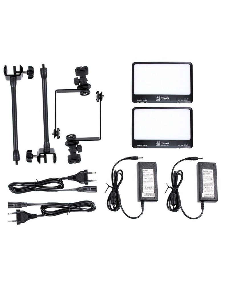 Стол для фотосъёмки DVK-280SL с 2-мя LED-осветителями (80 диодов) на гибких штангах фото Fotogrifon