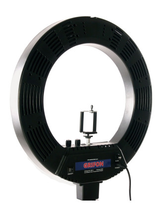 LED GRIFON SMD 50 W Кольцевой с полузеркалом, с регулировкой яркости и цветовой температуры 3000К-5600К (диаметр 36х49 см) фото Fotogrifon