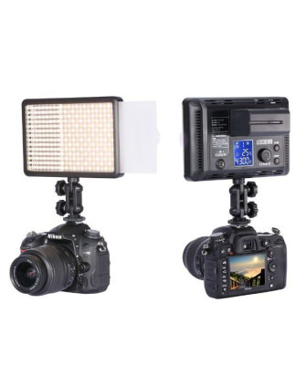 LED-осветитель LED-308C для фотокамеры (308 диодов), дисплей, без пульта дистанционного управления, Т3300-5600К фото Fotogrifon