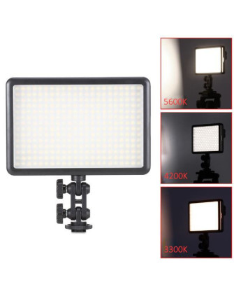 LED-осветитель LED-308C для фотокамеры (308 диодов), дисплей, без пульта дистанционного управления, Т3300-5600К фото Fotogrifon