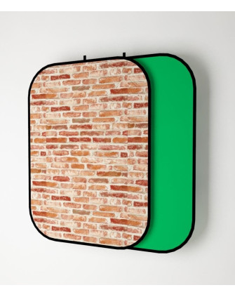 Фон DC-1521BG на пружине двусторонний (digital + хлопок) красный кирпич/зеленый PhotoShop ( 150*210см )