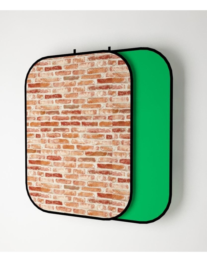 Фон DC-1521BG на пружине двусторонний (digital + хлопок) красный кирпич/зеленый PhotoShop ( 150*210см ) фото Fotogrifon