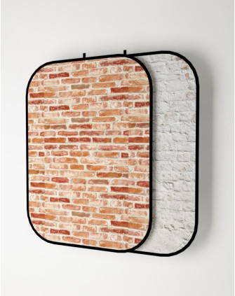 Фон DD-1521BB на пружине двусторонний красный кирпич/белый кирпич ( 150*210см )