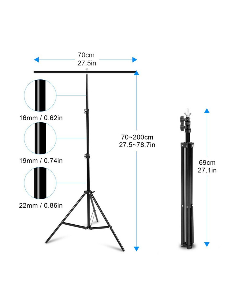 Система установки фона ВТ - 7020 ( стойка 2 метра, перекладина 70 см. ) фото Fotogrifon
