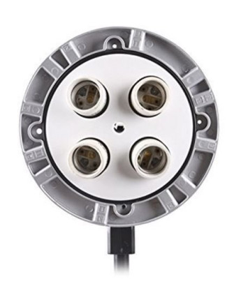 ОСВЕТИТЕЛЬ FL-305A постоянного света 4-х ламповый (цоколь Е27) пластмассовый с креплением для зонта фото Fotogrifon