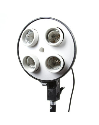 ОСВЕТИТЕЛЬ FL-305A постоянного света 4-х ламповый (цоколь Е27) пластмассовый с креплением для зонта