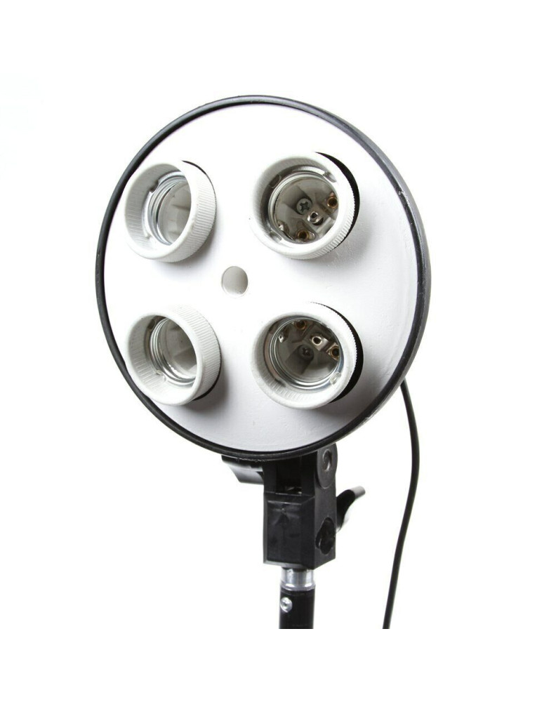 ОСВЕТИТЕЛЬ FL-305A постоянного света 4-х ламповый (цоколь Е27) пластмассовый с креплением для зонта фото Fotogrifon