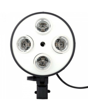 ОСВЕТИТЕЛЬ FL-305A постоянного света 4-х ламповый (цоколь Е27) пластмассовый с креплением для зонта фото Fotogrifon